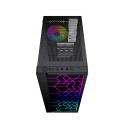 Gembird Fornax 2500 ARGB Gaming ATX arvutikorpus, Midi Tower, taustvalgustus, must