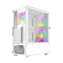 Gembird Fornax 4000W ARGB gaming ATX computer case, Midi Tower, backlight, White