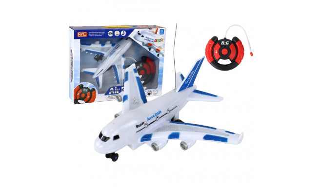 Samolot RC kaugjuhitav valge aerobus piloot tuled helid