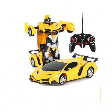 auto robot 2w1 pult R/C valgus heli drift kollane