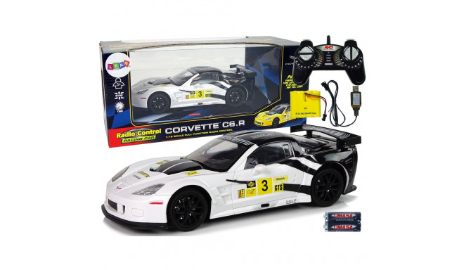 auto sportlik võidusõidu R/C 1:18 Corvette C6.R valge 2.4 G tuled