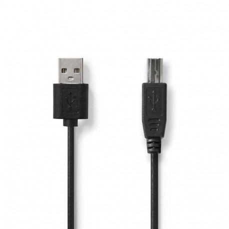 Printer Cable USB 2.0 A Male - USB B Male 480 Mbps 2m, Black