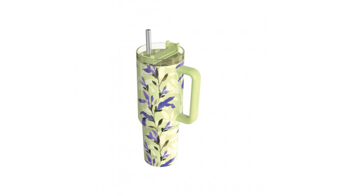 Quokka Stream - Kubek termiczny ze stali nierdzewnej 1200 ml ze słomką (Matcha)
