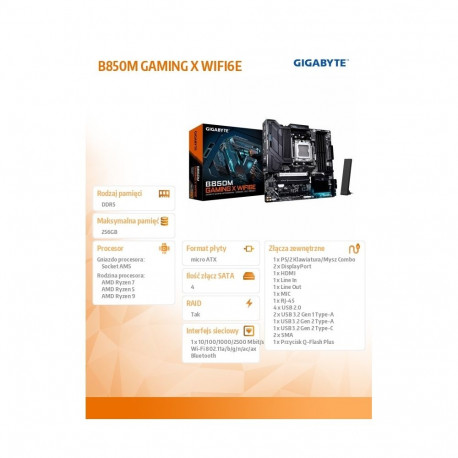 B850M GAMING X WIFI6E emaplaat