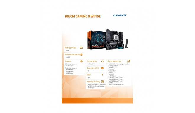 Motherboard B850M GAMING X WIFI6E