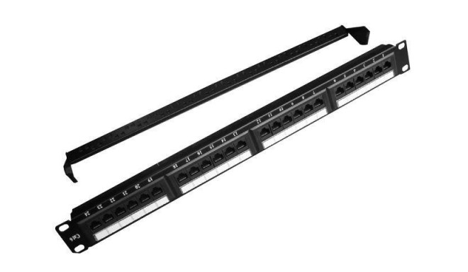 24-Port 1U Cat.6 Patch Panel with Cable Management