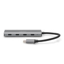"DIGITUS USB-C-Hub 4-Port 3.1->4xC3.1 integr. Kabel silber"