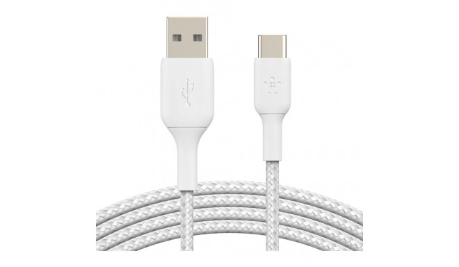 "Belkin USB-C/USB-A Kabel ummantelt, 2m, weiß"