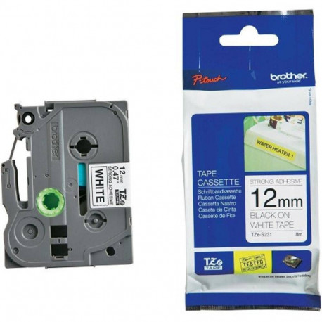 Kleepkirjalint/markeerimislint BROTHER Strong TZE-S231 12mm must/valgel