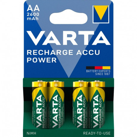 1x4 Varta Rechargeable Accu AA NiMH 2600 mAh Mignon