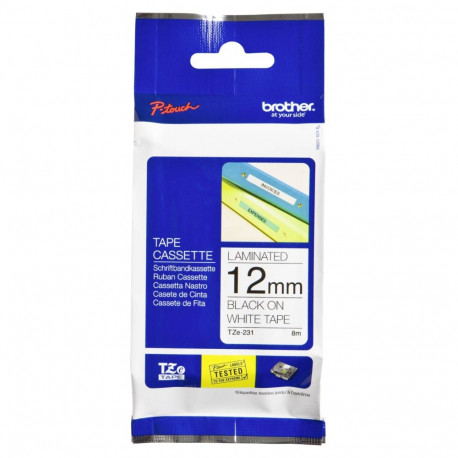Brother labelling tape TZE-231 white/black 12 mm