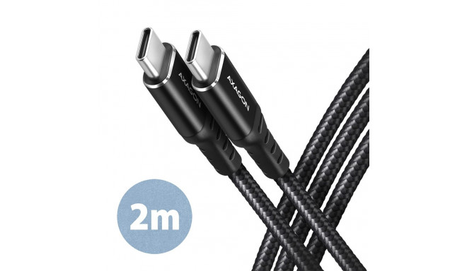 Axagon andmeside- ja laadimiskaabel, 2 m | BUCM-CM20AB | USB Type C to USB Type C