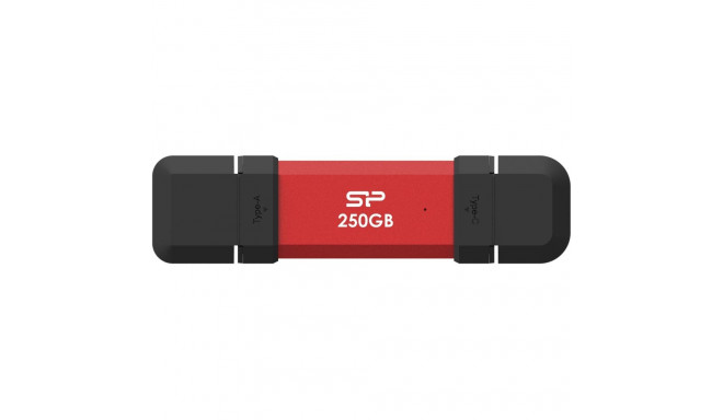 Silicon Power DS72 | 250 GB | USB Type-A/USB Type-C 3.2 Gen 2 | punane