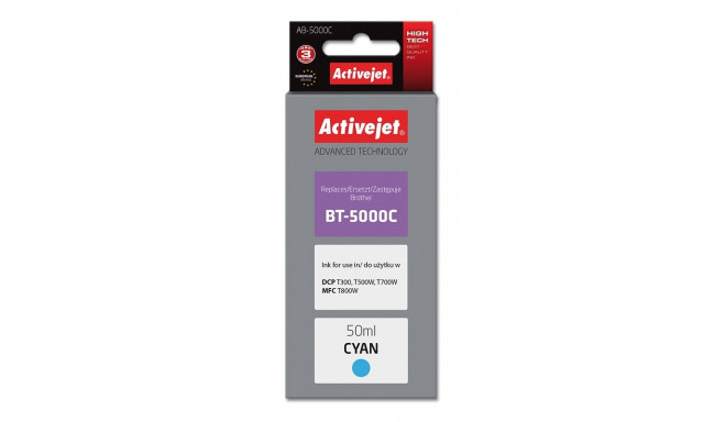 Activejet AB-5000C tindipudel (asendus Brother BT-5000C; Supreme; 50 ml; tsüaan)