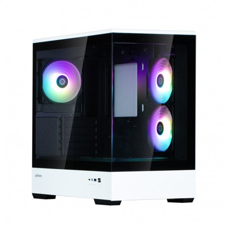 Zalman P30 BW, mATX Mini Tower PC Case, 3 x 120mm ARGB Fans, Black/White