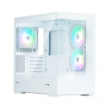 Zalman P30 V2, mATX Mini Tower PC Case, 3 x 120mm ARGB Fans, White