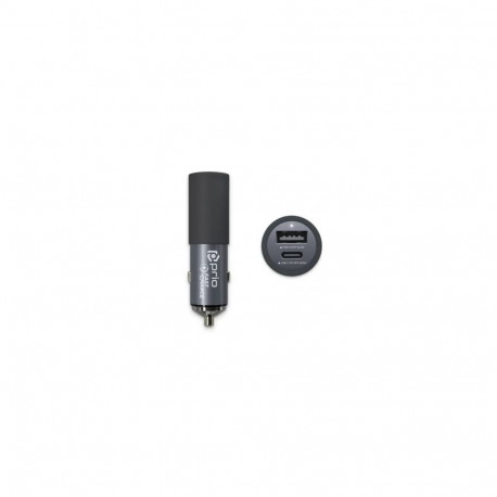 prio Fast Charge Car Charger 100W PD(USB-C)+ 22.5W(USB-A) black