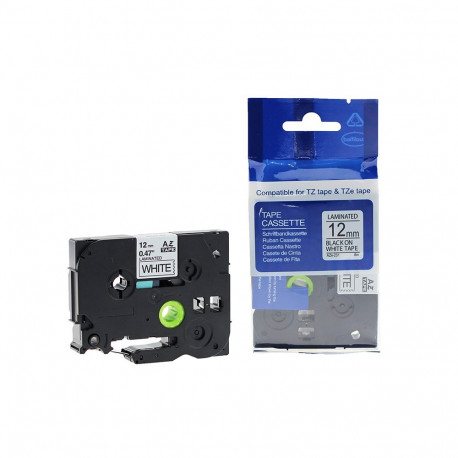 Markeerimislint Brother TZE-231, 12mm, must/valgel, analoog