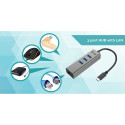 "D I-TEC USB-C 3-PORT HUB + GLAN"