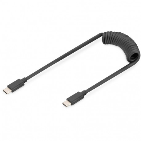 "DIGITUS Ladekabel USB-C->USB-C Spiralkabel 1m schwarz"