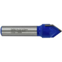 V veida rievu frēze 12,7 mm, 90°, 8 mm kāts