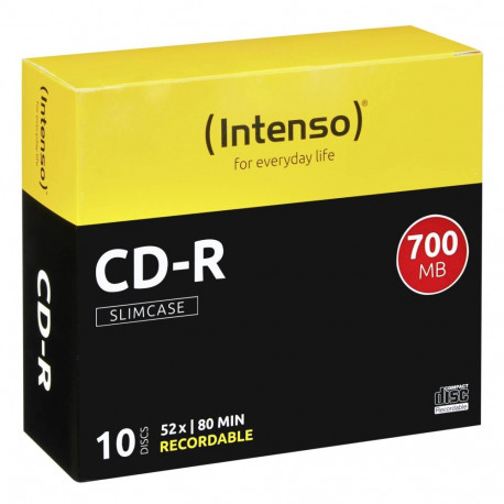 1x10 Intenso CD-R 80 / 700MB 52x kiirus, slimcase