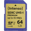 Intenso SDXC mälukaart 64GB Class 10 UHS-I Premium