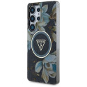 GUESS case for SAMSUNG S25 Ultra GUHMS25LHFLPEDK (Magnetic IML Metal Glitter Flowers Triangle) black