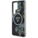 GUESS case for SAMSUNG S25 Ultra GUHMS25LHFLPEDK (Magnetic IML Metal Glitter Flowers Triangle) black
