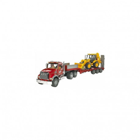 Bruder mudelauto Mack Granite Low Loader + JCB 4CX Backhoe Loader