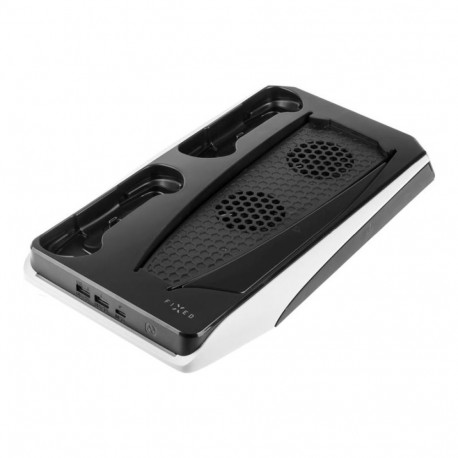 Fixed Multifunctional Station for PlayStation 5 with Cooling and Charging for two DualSense Controll