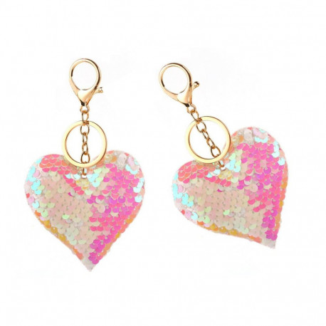 brelok süda litrid kahtepidi valge hele-roosa