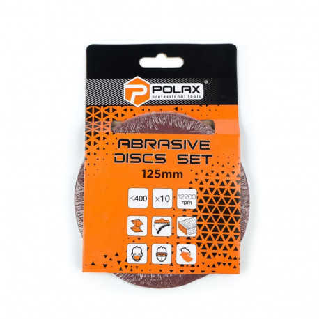 Smilšpapīra disks uz auduma bāzes, 125mm G150 bez caurumiem (10gab.) Polax