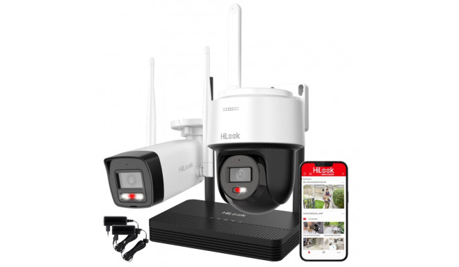 HiLook IKS-2044PH Easylink Wi-Fi 6 Bezvadu Video Komplekts 4MP Bullet + PT Dome Kamera + WiFi NVS