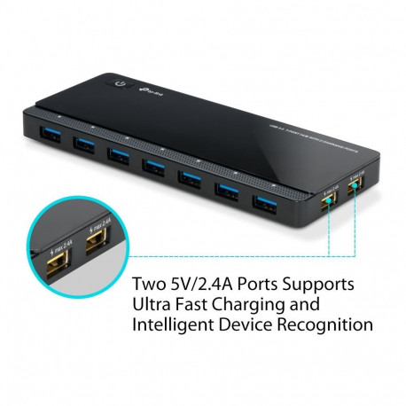 TP-Link USB-jaotur UH720 7-pordiline USB 3.0 2 laadimisportiga