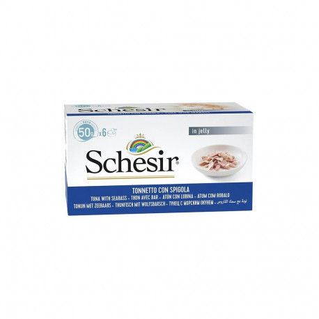 Wet Cat Food - Schesir Tuna with Sea Bass in Jelly 6x50g