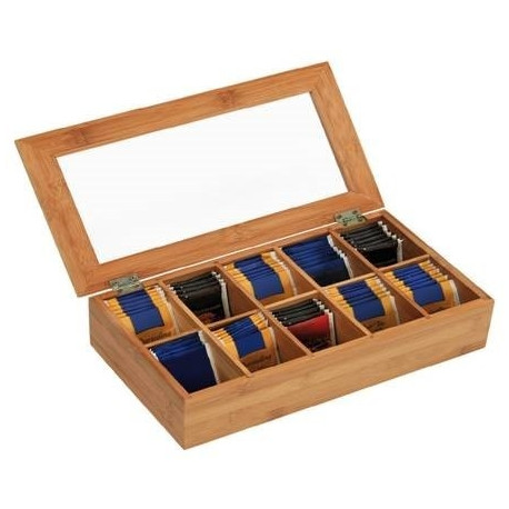 Teekarp KESPER 10 lahtriga (36 x 20 x 9 cm) , bambus