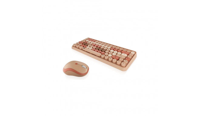 "KeySonic Desktop-Set KSKM-5200M-RF (DE) Wireless sand/creme"
