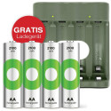 GP ReCyko 4-Porti USB Laadija B441 koos 4xAA 2100mAh akudega