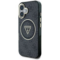 GUESS case for IPHONE 16 compatible with MagSafe GUHMP16SHG4PRTGK (IML Metal Glitter 4G Circle Trian
