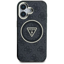 GUESS case for IPHONE 16 compatible with MagSafe GUHMP16SHG4PRTGK (IML Metal Glitter 4G Circle Trian