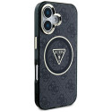 GUESS case for IPHONE 16 compatible with MagSafe GUHMP16SHG4PRTGK (IML Metal Glitter 4G Circle Trian