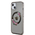 Guess PC|TPU Flowers Ring Glossy Logo MagSafe Case for iPhone 13 black