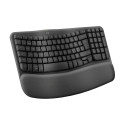 "Logitech Wave Keys Keyboard with cushioned palm rest wireless Bluetooth LE QWERTY graphite (PAN)"
