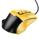 HOCO gaming wire USB A computer mouse 3600DPI black yellow