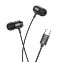 HOCO wire earphones Type C with microphone M122 black