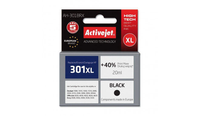 Activejet AH-301BRX Ink (HP 301XL CH563EE compatible; Premium; 20 ml; black)