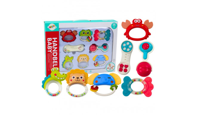 Zestaw Zabawek Grzechotek Gryzaków Zwierzątka 8 Sztuk