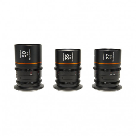 Laowa 3 objektiivi komplekt Nanomorph S35 Prime 27mm, 35mm, 50mm Canon RF, amber