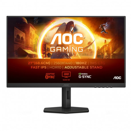 "68,6cm/27"" (2560x1440) AOC G4 Q27G4XF 16:9 QHD FastIPS 0,5ms 180Hz HDR10 HDMI DP Pivot Gaming Blac